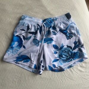 Men's Kinetic Kings Athletic Shorts with Blue Floral Design - medium